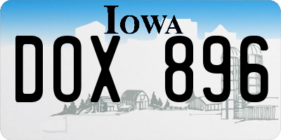 IA license plate DOX896
