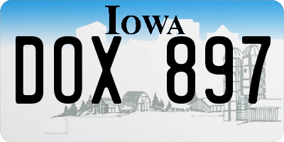 IA license plate DOX897