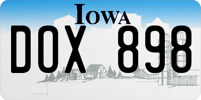 IA license plate DOX898