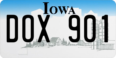 IA license plate DOX901