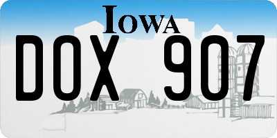 IA license plate DOX907