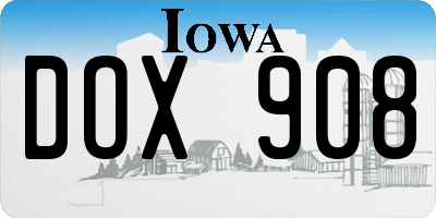 IA license plate DOX908