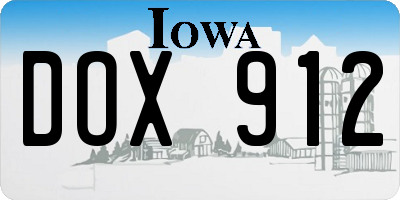 IA license plate DOX912