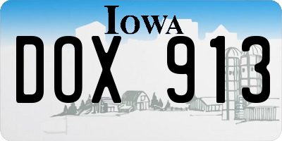 IA license plate DOX913