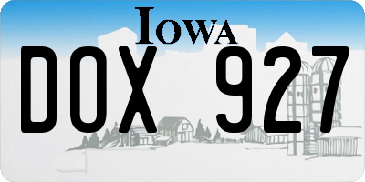 IA license plate DOX927
