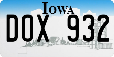 IA license plate DOX932