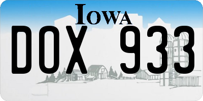 IA license plate DOX933
