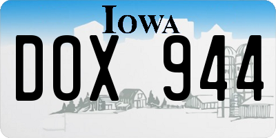 IA license plate DOX944