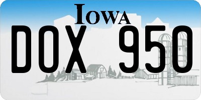 IA license plate DOX950