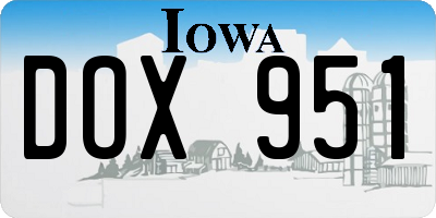 IA license plate DOX951