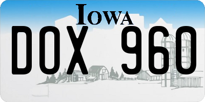 IA license plate DOX960