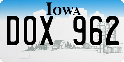 IA license plate DOX962