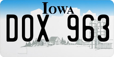 IA license plate DOX963