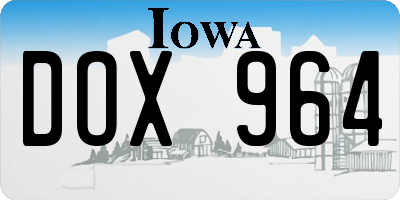 IA license plate DOX964