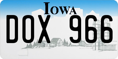 IA license plate DOX966