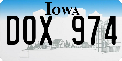 IA license plate DOX974