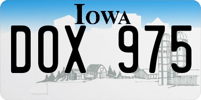 IA license plate DOX975