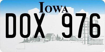 IA license plate DOX976
