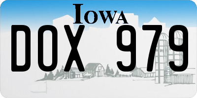 IA license plate DOX979