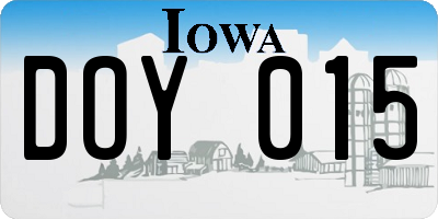 IA license plate DOY015
