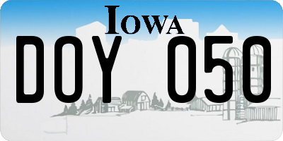 IA license plate DOY050