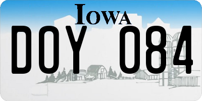 IA license plate DOY084