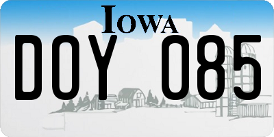 IA license plate DOY085