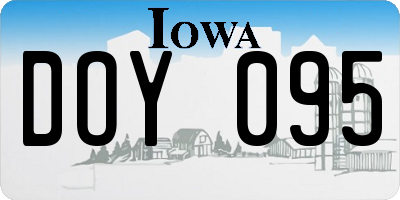 IA license plate DOY095