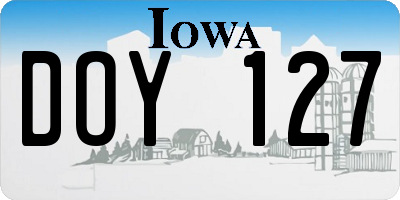 IA license plate DOY127