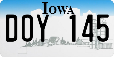 IA license plate DOY145