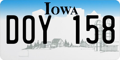 IA license plate DOY158