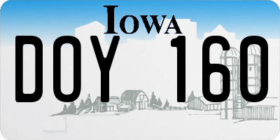 IA license plate DOY160