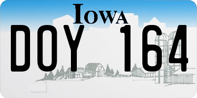 IA license plate DOY164