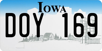 IA license plate DOY169