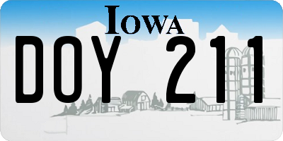 IA license plate DOY211