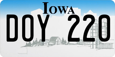 IA license plate DOY220