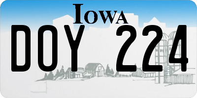 IA license plate DOY224
