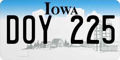 IA license plate DOY225