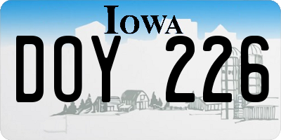 IA license plate DOY226