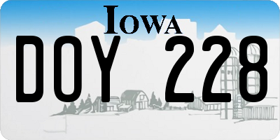 IA license plate DOY228