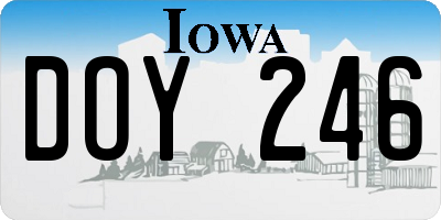 IA license plate DOY246