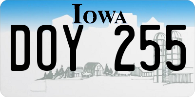IA license plate DOY255