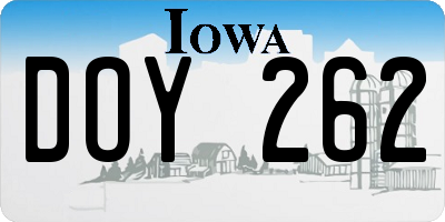 IA license plate DOY262