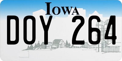 IA license plate DOY264