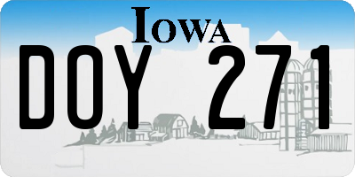 IA license plate DOY271