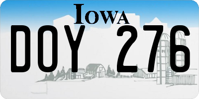 IA license plate DOY276