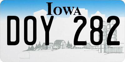 IA license plate DOY282
