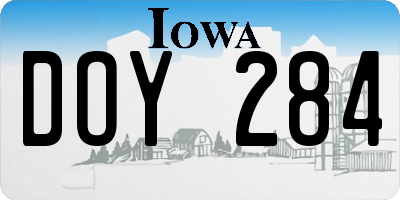 IA license plate DOY284