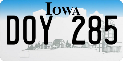 IA license plate DOY285