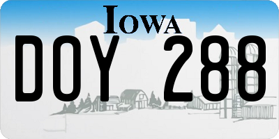 IA license plate DOY288